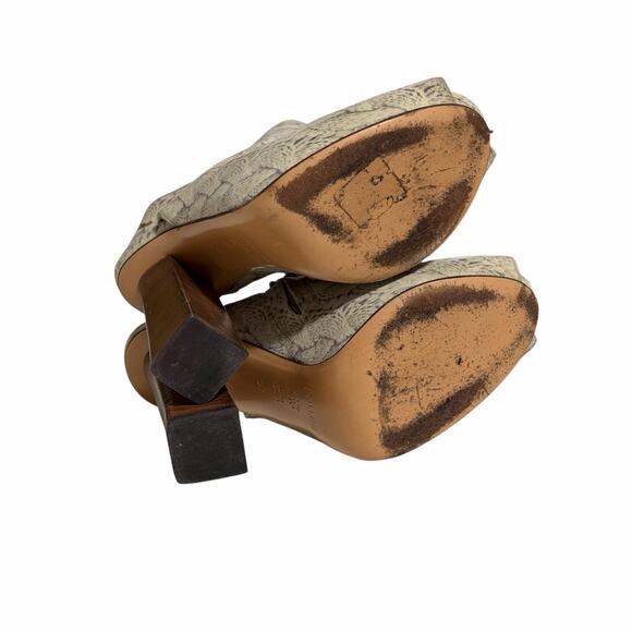 Pollini Platform Block Heel Booties Women US 6.5 7 - Picture 4 of 8